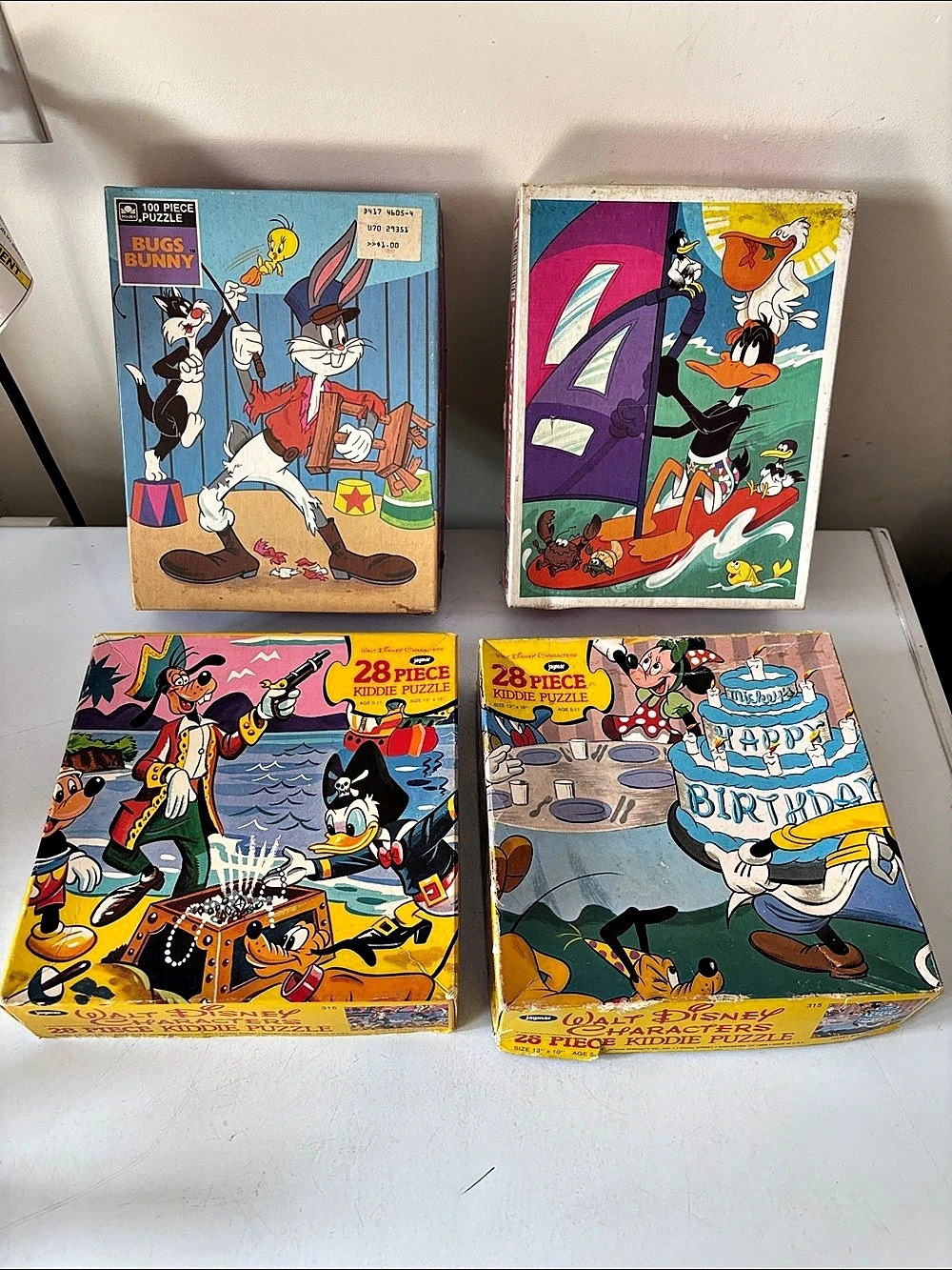 Walt Disney Character Puzzle Lot 4-Piece Set